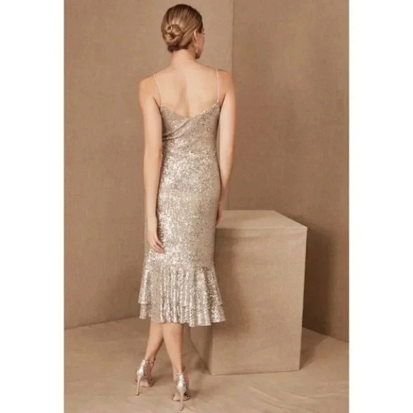 Sachin & Babi Odelle Sequin Midi Dress Cocktail Formal Party Gold Size 10 - Picture 3 of 10